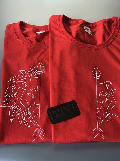 Червоні Парні футболки для закоханих хлопця та дівчини -Лев/Левиця Чернівці - фото 1