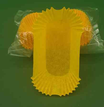 Тартолетка для кексів"Прямокутна жовта"(80*35*30,5) (100шт)/П-8/ (1 уп.) Харків