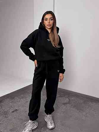 Женский теплый костюм, из флис полара L-XL, Черный Одесса