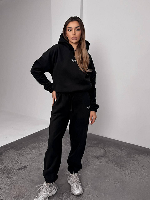 Женский теплый костюм, из флис полара L-XL, Чорний Одеса - фото 3