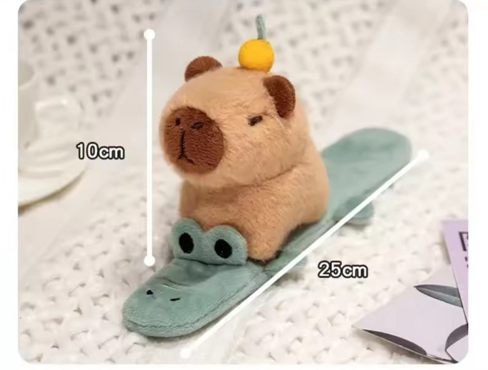 Мягкая игрушка на руку Капибара с крокодилом 25 на 10 см коричневый Киев - изображение 2