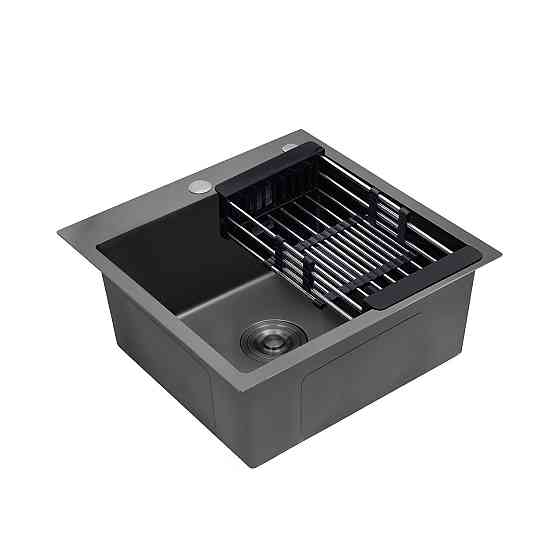 Кухонная мойка Kroner KRP Schwarze - 4545HM PVD (3.0/1.0 мм) черная Киев