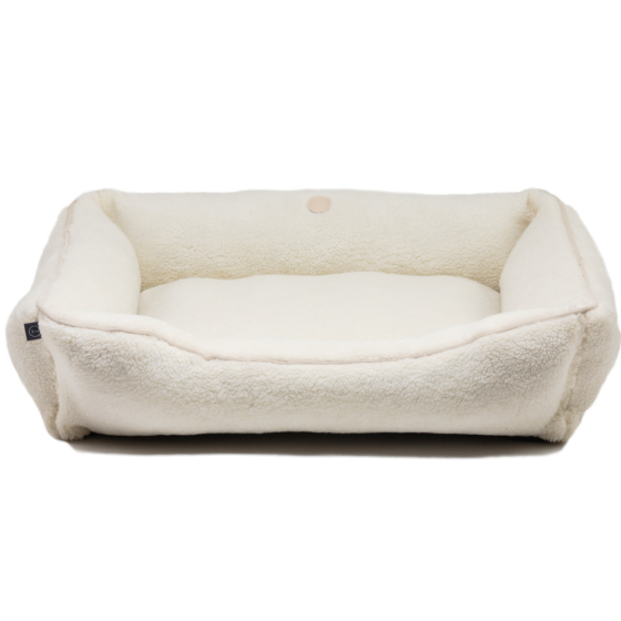 Лежак для Собак Котів і Кішок Хутряний Dreamer Fur Milky з бортами м'яка хутряна лежанка молочна Одеса