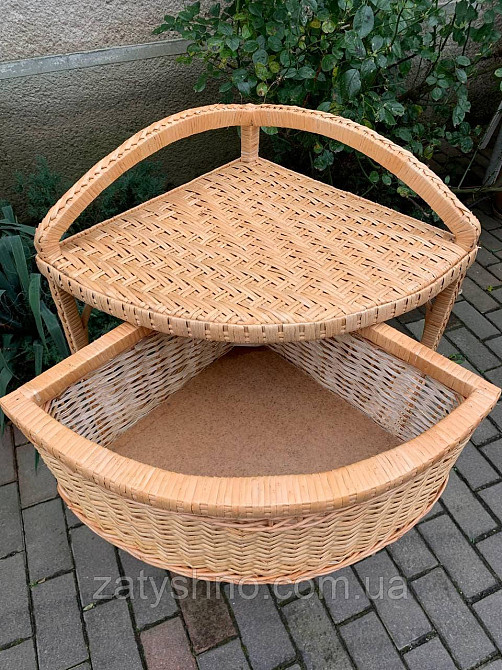 Кутовой комод плетеный из лозы  на 3 яруса натуральный Киев - изображение 3