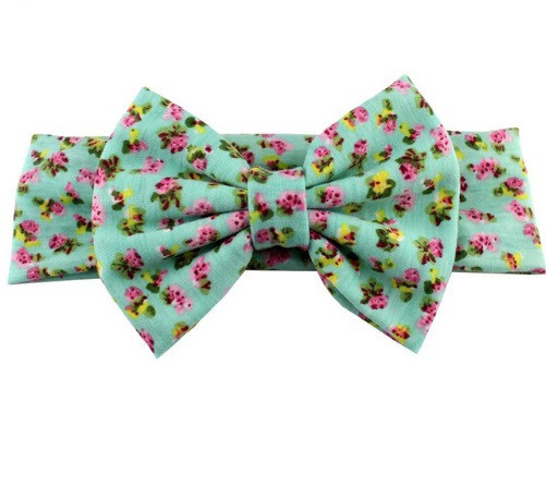 Детская повязка в цветочек - бант 13см, окружность 50-62см Киев - изображение 1