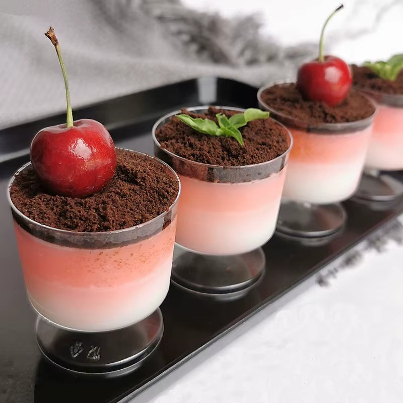 Набор стаканов десертных 160 мл, 10 шт, многоразовые, пластиковые,прочные на ножке, для фуршетов креманка для десертов,прозрачная Каменец-Подольский - изображение 6