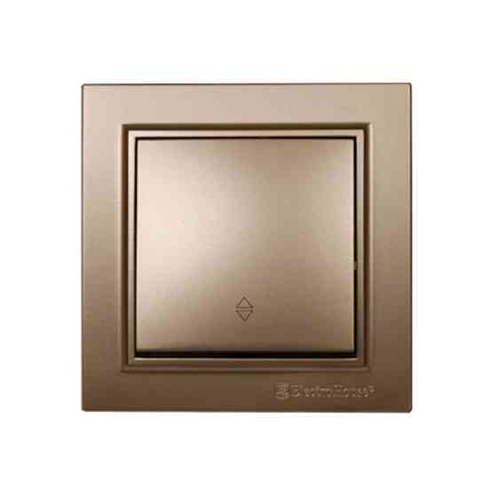 Вимикач одноклавішний прохідний, Enzo  розкішне золото Дніпро