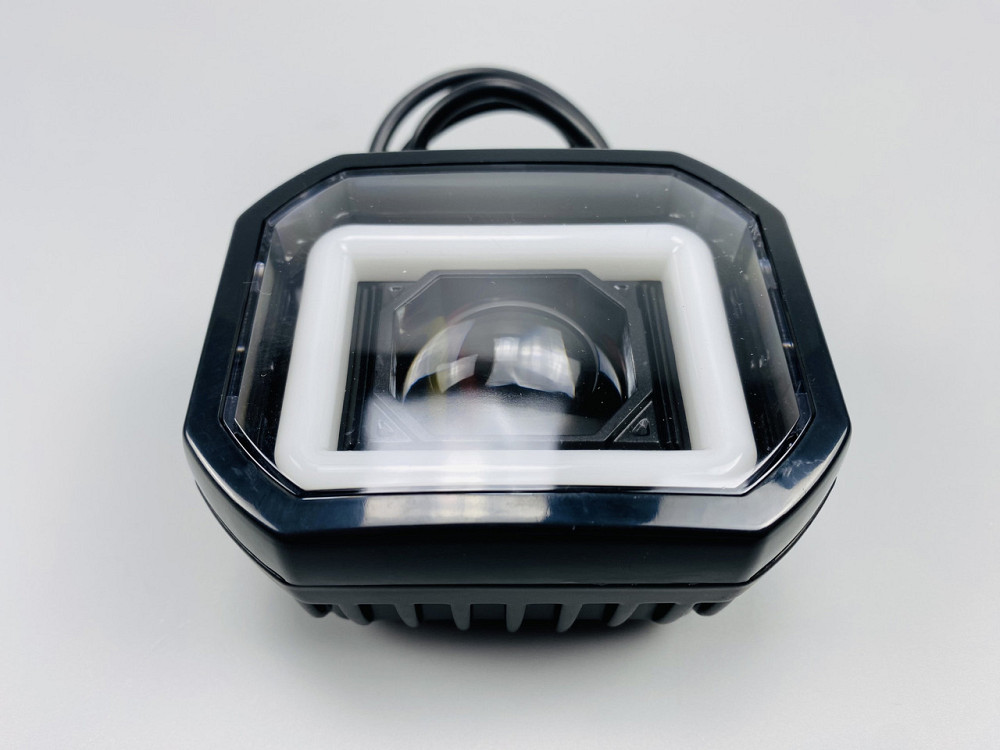 Фара LED квадратна 40W + LED кільце + велика лінза, додаткова протитуманна фара Мукачево - фото 6