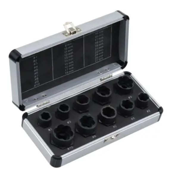 Екстрактори для пошкоджених болтів, гаєк, 9-19м, HSS-сталь, 10 шт Вінниця - фото 4