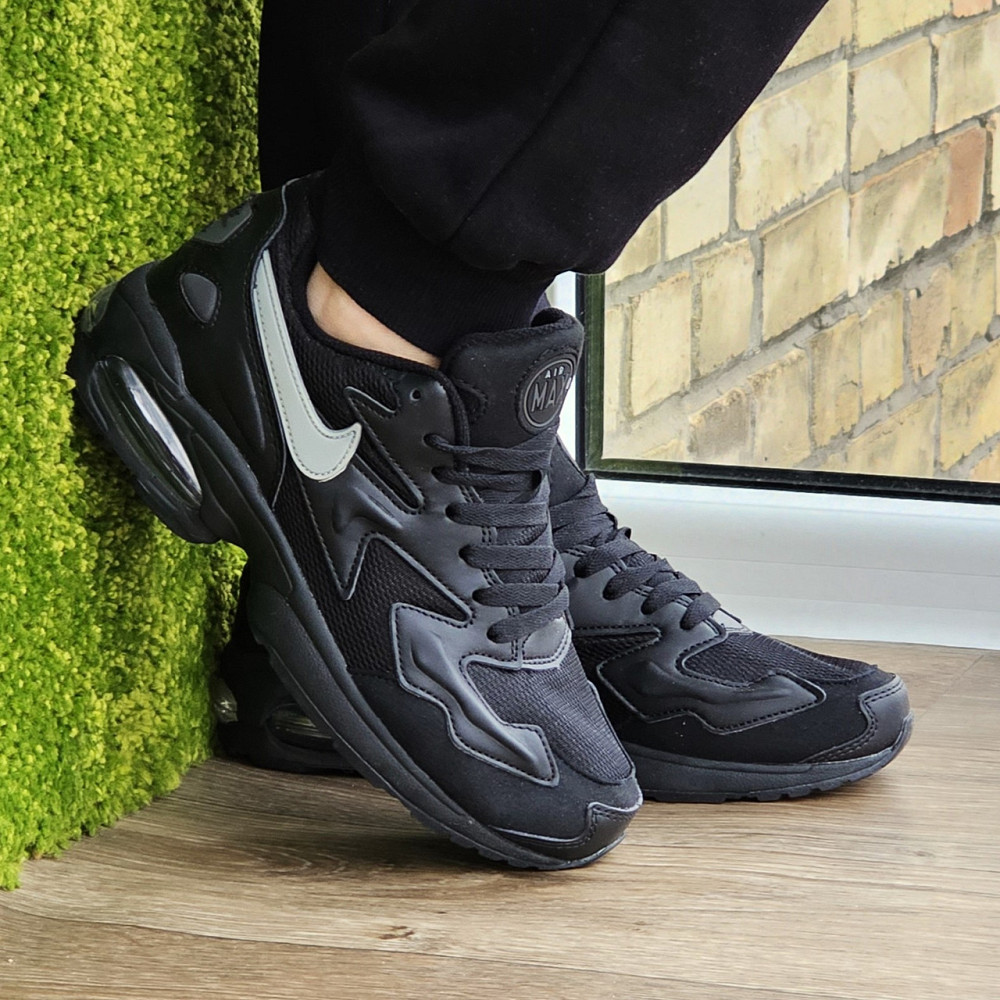 Мужские Чёрные Кроссовки Nike 90 Air Max 2 Кожаные Найк для бега (размеры: 41,42,43,44) Видео Обзор Днепр - изображение 8