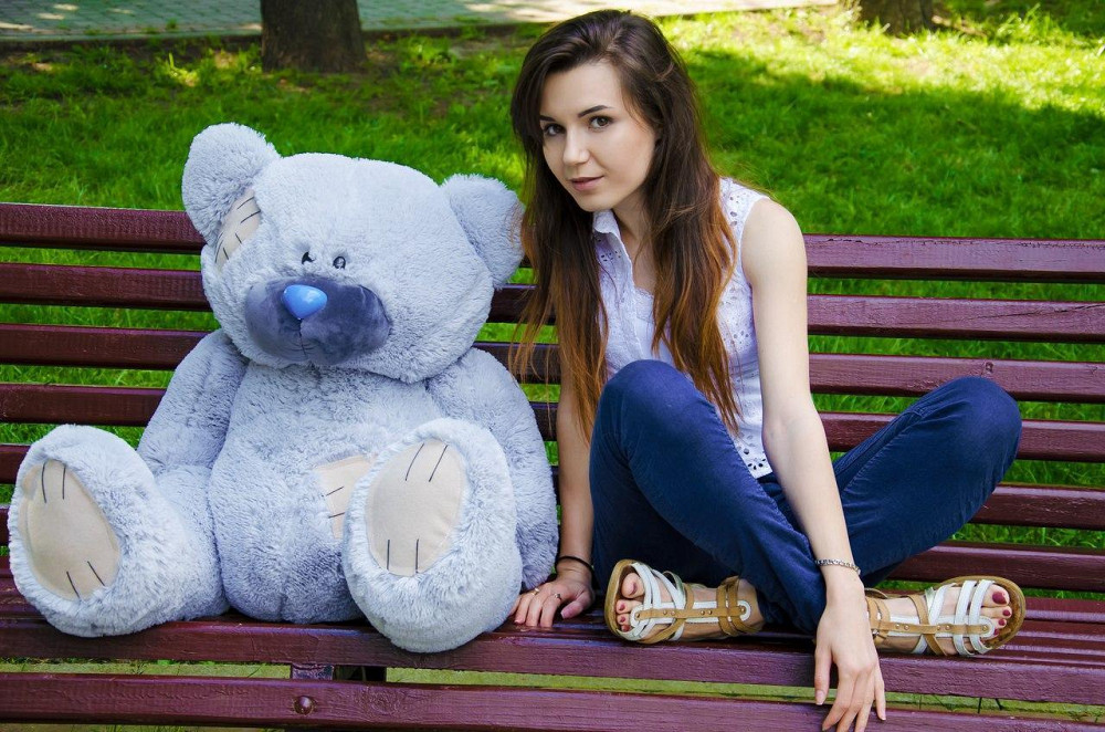 Плюшевий ведмедик М'яка іграшка Потап 90 см Сірий Тернопіль - фото 1