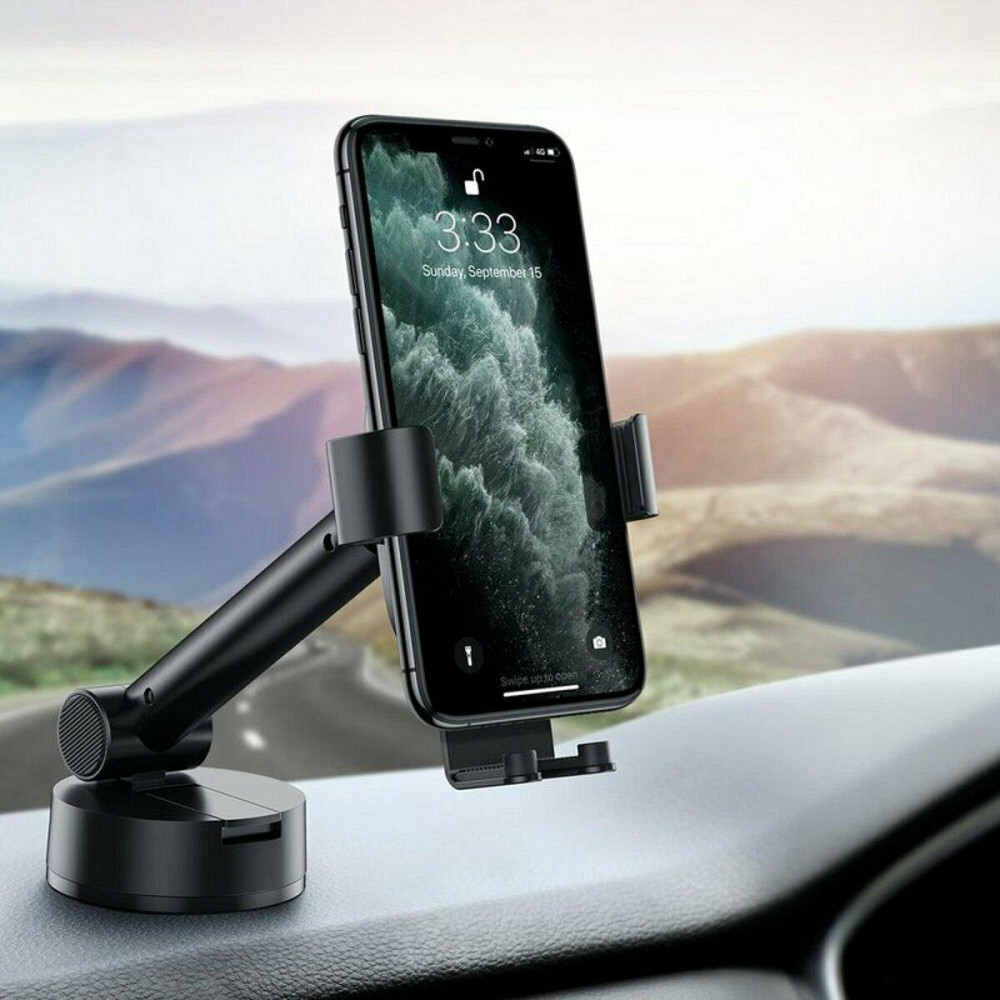 Тримач для мобiльного Baseus Simplism gravity car mount holder with suction base Black Ковель - фото 8