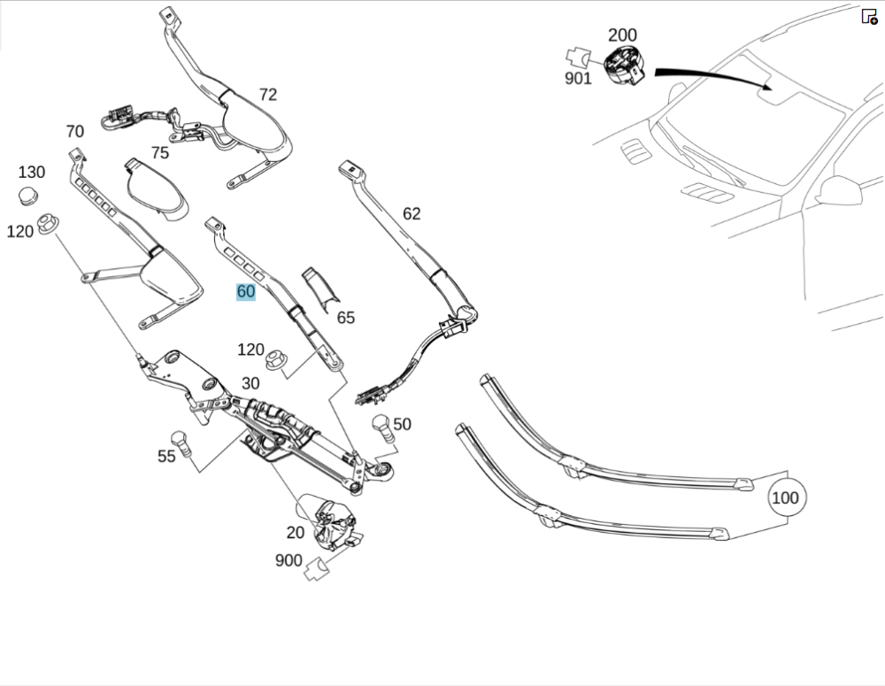 Mercedes-Benz  A1668200744 Повідець склоочисника - двірника лівий ML/GLE W166 GLE Coupe C292 GL/GLS X166 Одесса - изображение 2