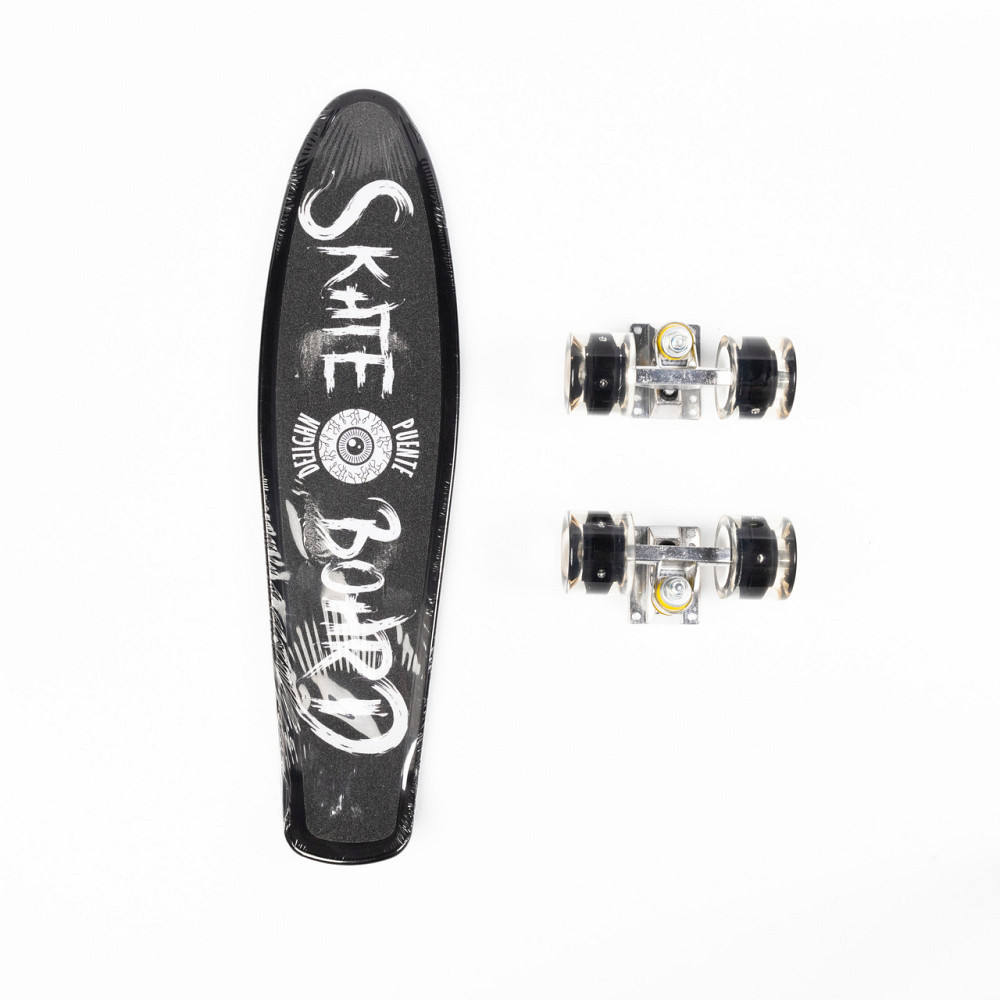 Скейт Пенни борд для детей MS 0298-1_4 Скейтборд со светящимися колесами ABEC 7 алюминиевая подвеска, Черный Каменец-Подольский - изображение 2