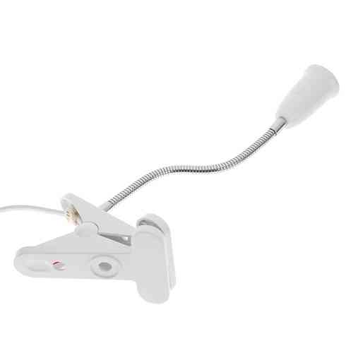 Патрон Е27 с вилкой и выключателем, гибкий удлинитель 20см с прищепкой Винница