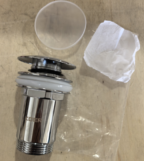 Донный клапан для раковины Koer PW-07-01 1 1/4'' с переливом автоматический СLICK-СLACK (Цвет хром) (KR5782) Киев - изображение 10