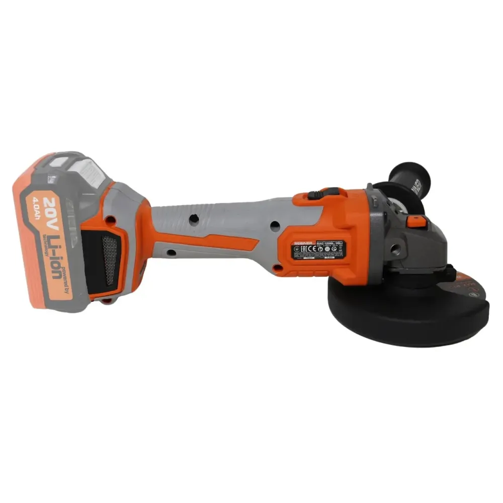 Болгарка акумуляторна Rebiner RAG-125BL/20Li, 125 мм, 20 В, без АКБ та ЗП, гарантія 36 міс Львів - фото 9