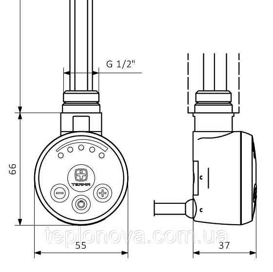 ТЕН для рушникосушки 600w Terma MEG Black ТЕН Чорний Електричний Чернівці