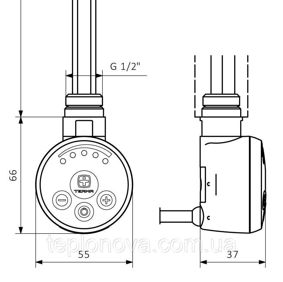 ТЕН для рушникосушки 600w Terma MEG Black ТЕН Чорний Електричний Чернівці - фото 3