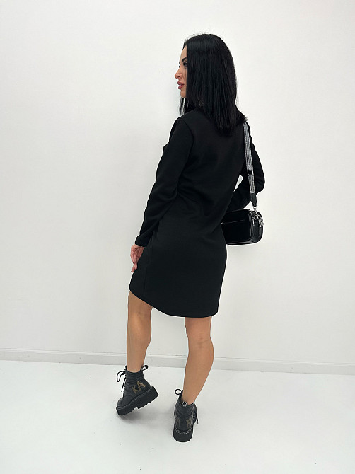 Теплое платье с принтом Romance батал 50-52, Черный Киев - изображение 3