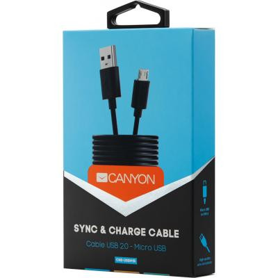 Дата кабель USB 2.0 AM to Micro 5P 1.0m Canyon (CNE-USBM1B) Винница - изображение 2