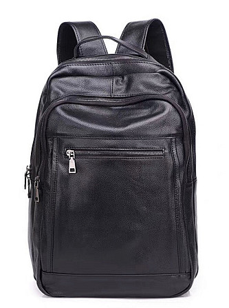 Шкіряний чоловічий рюкзак для ноутбука та поїздок чорний Tiding Bag D3-93438 Кам'янське - фото 4