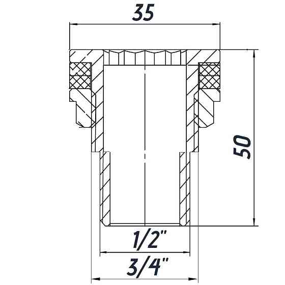 Врезка в бак 1/2″Н никелированным усиленным NO303R OPTIMUM Киев