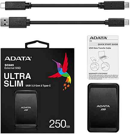 SSD ADATA SC685 250GB USB 3.2 Gen 2 Type-C Black Київ