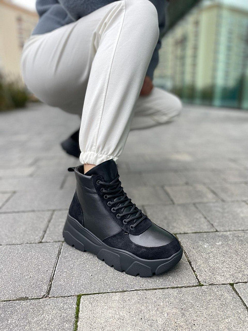 Dino Vittorio Черевики жіночі Dino Vittorio чорні шкіра+замша натуральна зимові размеры 36-39 ( Коломия - фото 5