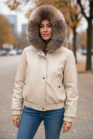 Бомбер жіночий з хутром блюфрост Бежевий 44 Харків