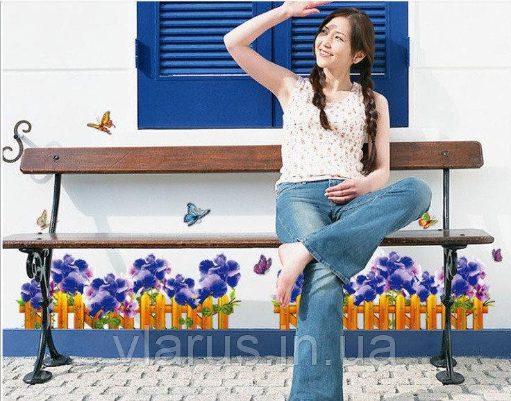 Интерьерная наклейка на стену Забор с цветами Киев - изображение 3