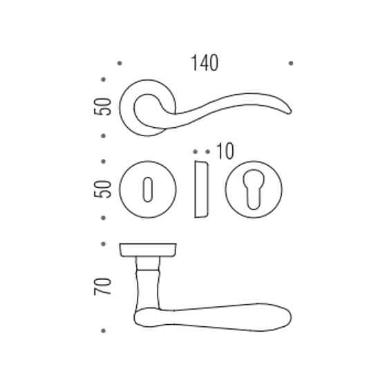 Ручка Colombo Heidi  бронза R ф/з (50мм) Киев