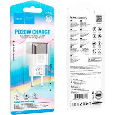 Зарядний пристрій HOCO C125A Transparent USB-C PD20W Transparent Black (6931474798336) Вінниця