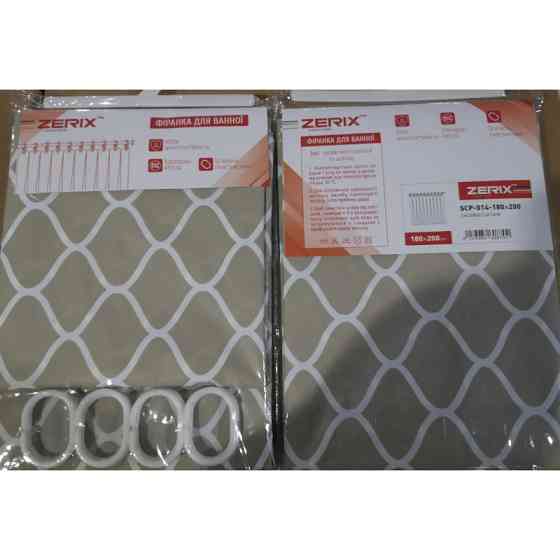 Шторка-фиранка для ванной Zerix SCP-014-180x200 из PEVA (полиэтиленвинилацетата) удлиненная (Узор 
