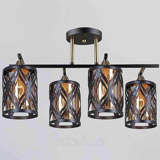 Люстра Стелоу в гостиной Siriius B N5942/4 Bk+COP на 4 потолках Киев
