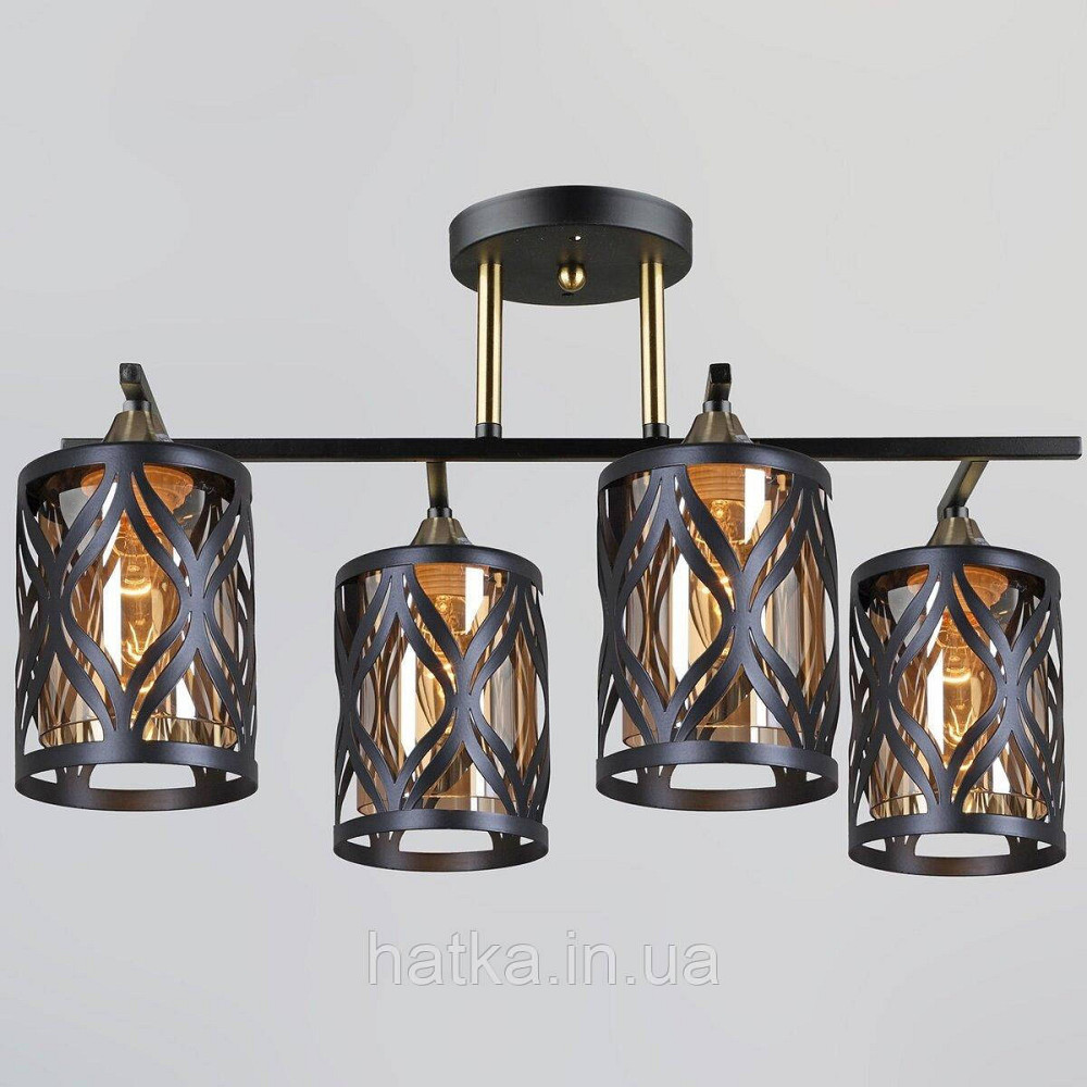 Люстра стельова у вітальню Sirius B N5942/4 BK+COP на 4 плафони Київ - фото 1