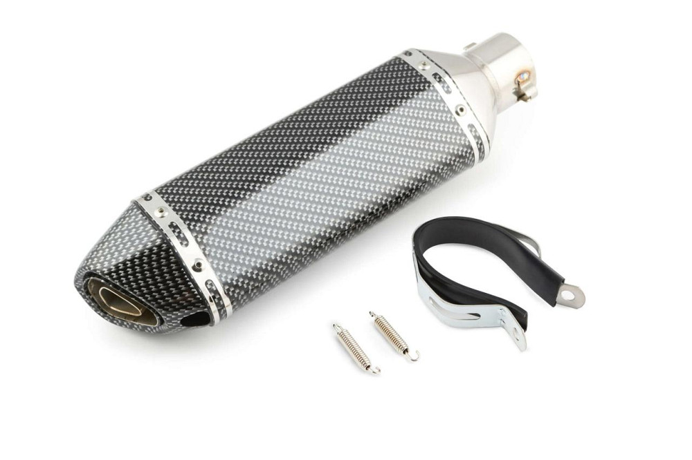 Глушитель (тюнинг)   370*105mm   (нержавейка, три-овал, карбон светлый, прямоток, )   118 Мукачево - изображение 1