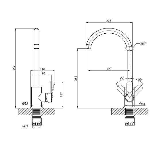 Смеситель для кухни Agua Elposo-INOX035 Киев