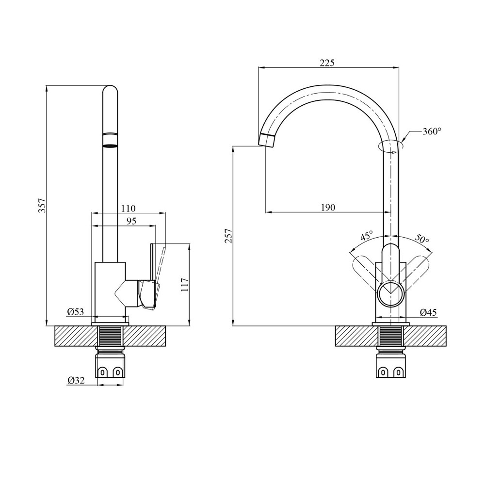Змішувач для кухні Agua Elposo-INOX035 Київ - фото 2