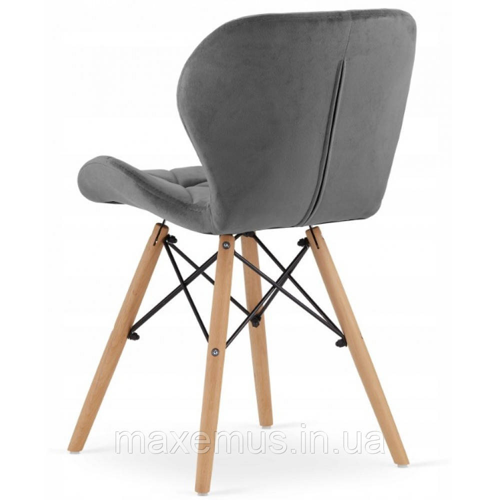 Кухонний стілець В-531 м'який табурет на ніжках дерево бук в вітальню обідній стілець на кухню велюр Мостиська - фото 4