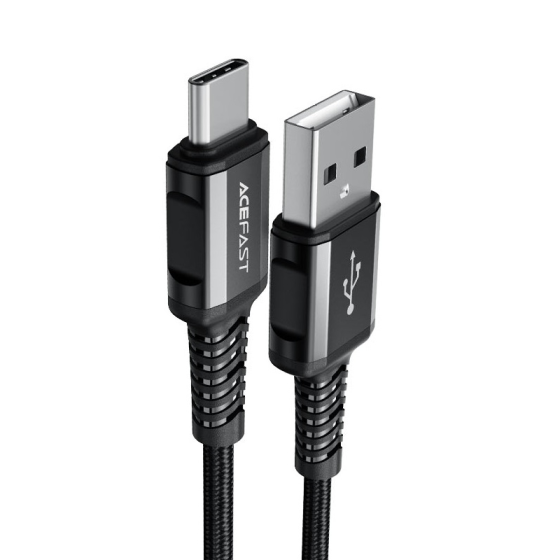 Кабель USB - Type-C ACEFAST C1-04 3A 1.2m nylon алюмінієві конектори колір чорний AFC1-04B Одеса