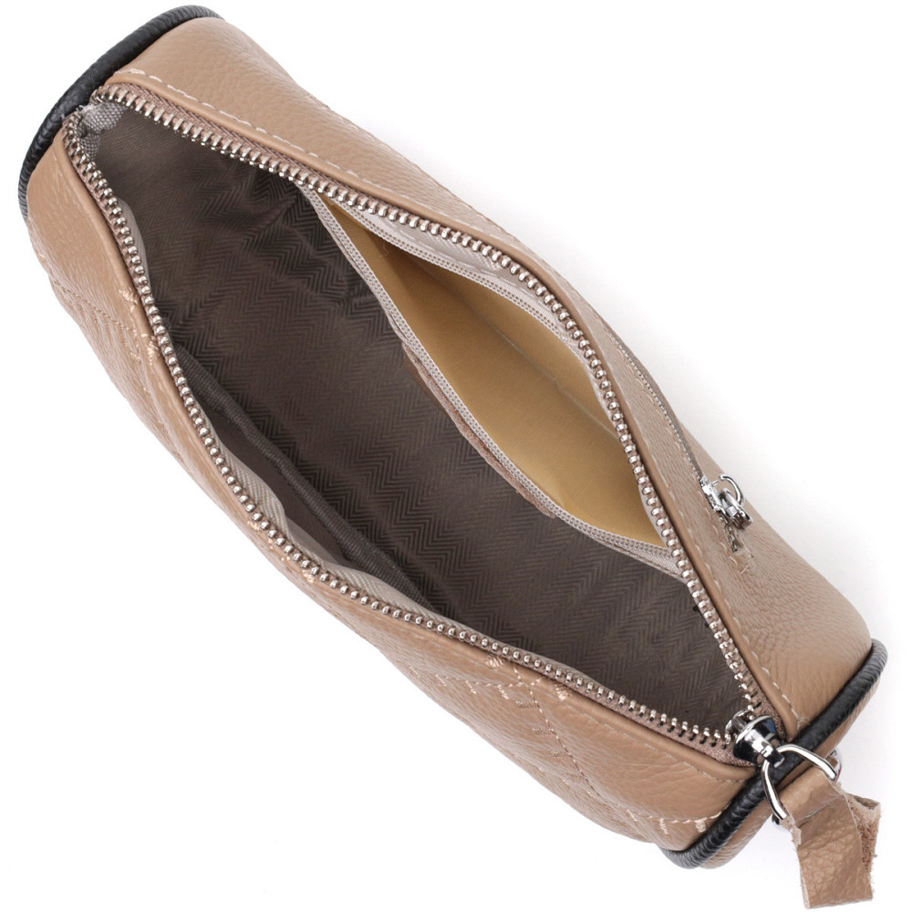 Напівкругла сумка крос-боді для жінок з натуральної шкіри Vintage 22392 Бежева Київ - фото 6