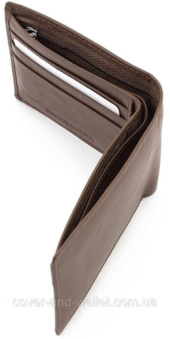 Коричневый мужской кошелек из натуральной кожи на магнитах ST 1 Киев - изображение 7