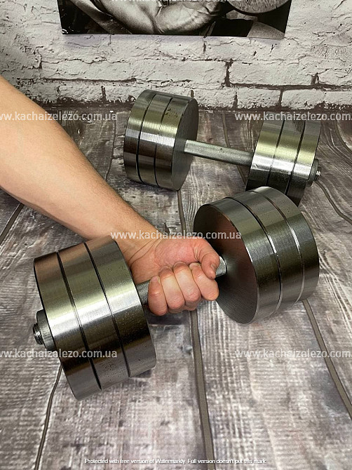 Набор 73 кг Штанга + W-образный гриф + Гантели наборные Гантели, гири, штанги и диски металлические блины Киев - изображение 8