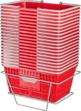 Сервер Koszyk na zakupy Przenośny żywność 20-częściowy 21L z uchwytem i stojakiem w kolorze czerwonym - Idealny Київ - фото 1