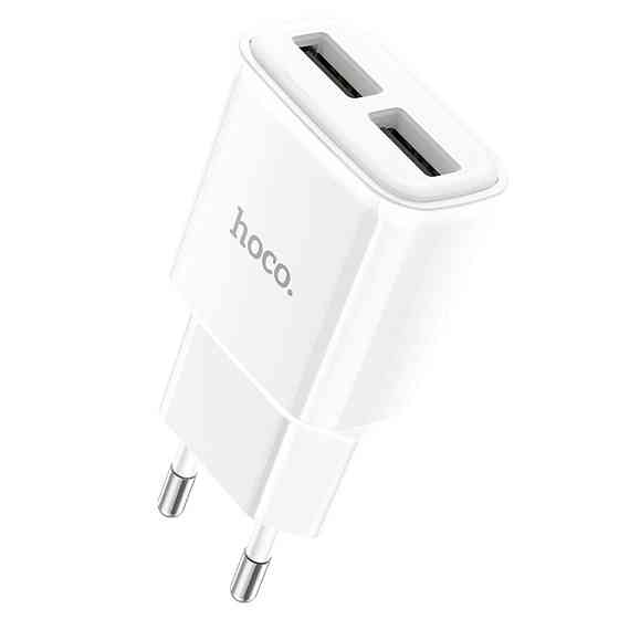 Мережевий зарядний пристрій HOCO C88A Star round dual port charger White Київ