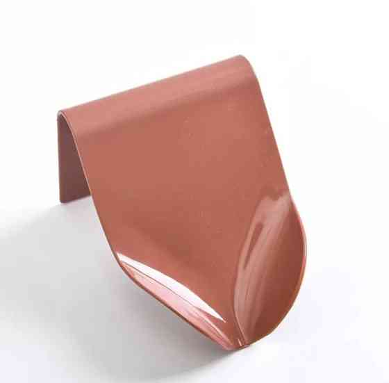 Мыльница для ванной на присоске, мыльница со сливом для воды, коричневая, размер 9*11 см Киев