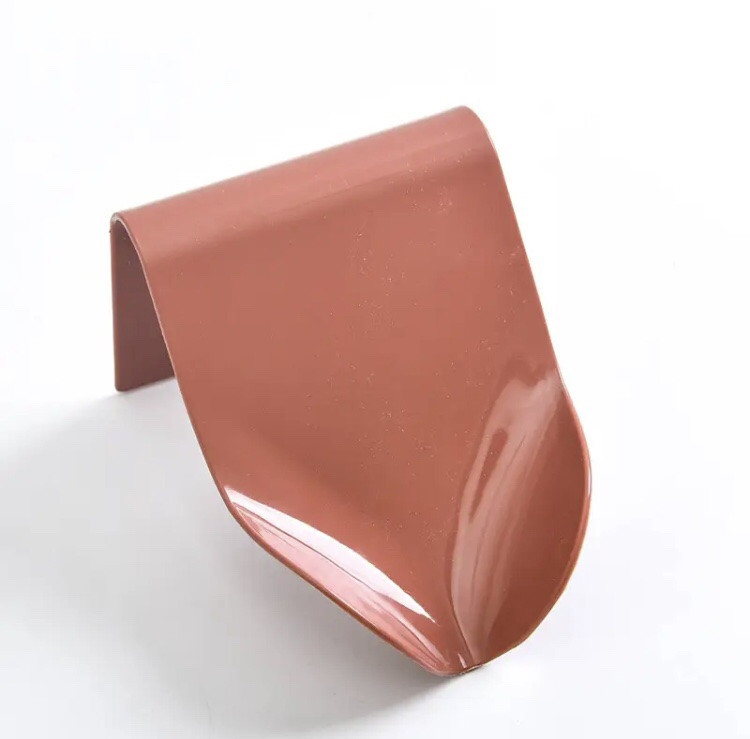 Мыльница для ванной на присоске, мыльница со сливом для воды, коричневая, размер 9*11 см Киев - изображение 1