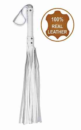 Флоггер из натуральной кожи Flirty Leather - White, BG-00034 Sex Aura Киев