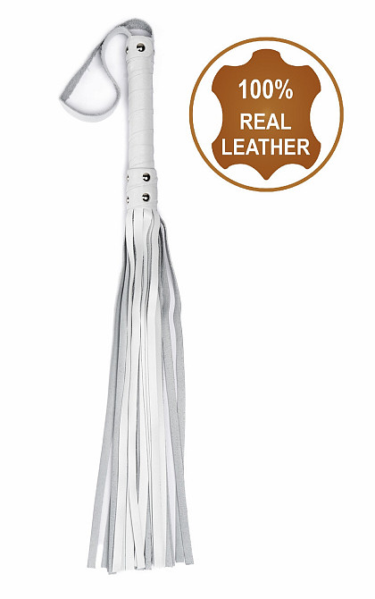 Флогер з натуральної шкіри Flirty Leather - White, BG-00034 Sex Aura Київ - фото 1